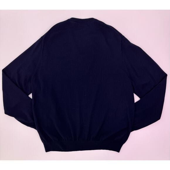 J.Crew 100% Merino Wool V-Neck Sweater Navy Blue Size XXL - Picture 4 of 7